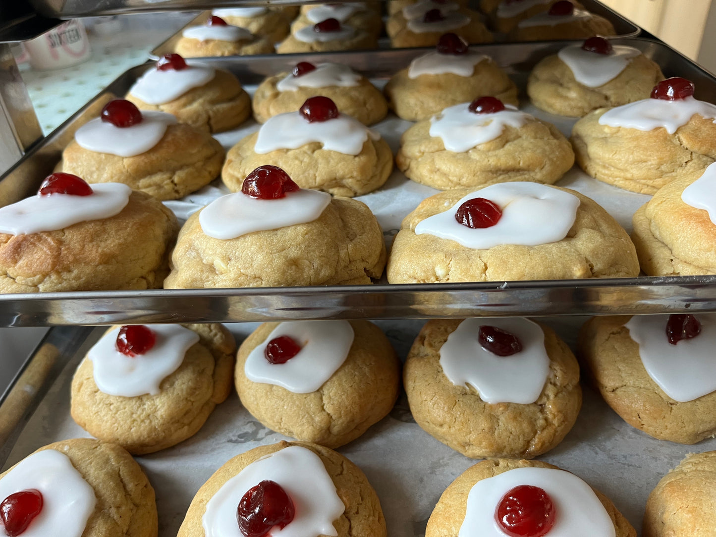 Cherry Bakewell cookie