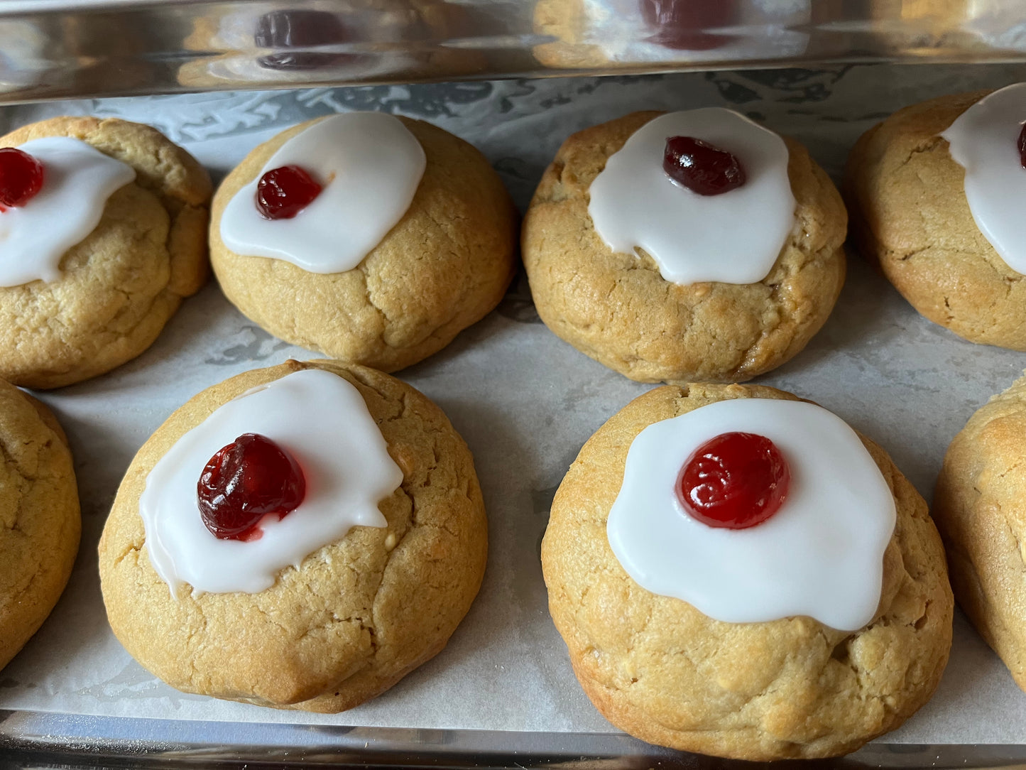 Cherry Bakewell cookie